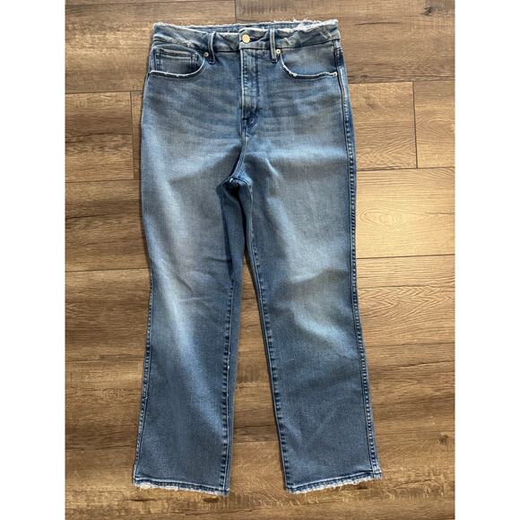Good American Good Curve Straight Jeans Distressed Size 10/30 - Picture 1 of 7